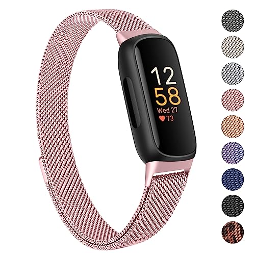 Oumida Armband Kompatibel mit Fitbit Inspire 3 Armband für Damen Herren, Prämie Edelstahl Metall Ersatzarmband mit Starker Magnet Uhrenarmbänder für Fitbit Inspire 3, Rosa Oumida Armband Kompatibel mit Fitbit Inspire 3 Armband für Damen Herren, Prämie Edelstahl Metall Ersatzarmband mit Starker Magnet Uhrenarmbänder für Fitbit Inspire 3, Rosa von Oumida
