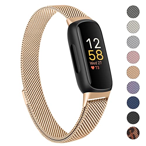Oumida Armband Kompatibel mit Fitbit Inspire 3 Armband für Damen Herren, Prämie Edelstahl Metall Ersatzarmband mit Starker Magnet Uhrenarmbänder für Fitbit Inspire 3, Roségold Oumida Armband Kompatibel mit Fitbit Inspire 3 Armband für Damen Herren, Prämie Edelstahl Metall Ersatzarmband mit Starker Magnet Uhrenarmbänder für Fitbit Inspire 3, Roségold von Oumida