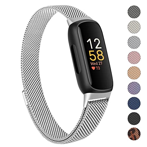 Oumida Armband Kompatibel mit Fitbit Inspire 3 Armband für Damen Herren, Prämie Edelstahl Metall Ersatzarmband mit Starker Magnet Uhrenarmbänder für Fitbit Inspire 3, Silber Oumida Armband Kompatibel mit Fitbit Inspire 3 Armband für Damen Herren, Prämie Edelstahl Metall Ersatzarmband mit Starker Magnet Uhrenarmbänder für Fitbit Inspire 3, Silber von Oumida