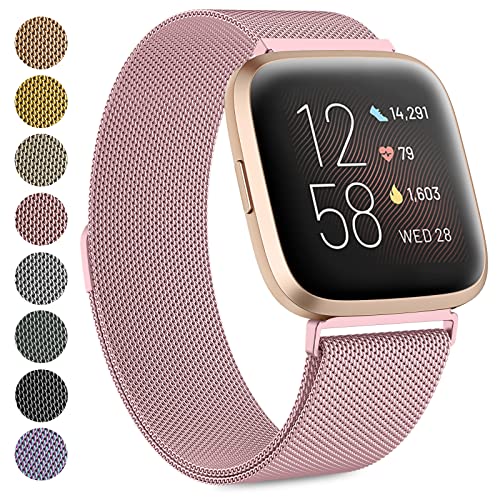 Oumida Armband für Fitbit Versa 2 Armband/Fitbit Versa Armband/Fitbit Versa Lite Armband für Damen Herren, Prämie Edelstahl Metall Ersatzarmband Armbänder mit Starker Magnet, Klein Rosa Oumida Armband für Fitbit Versa 2 Armband/Fitbit Versa Armband/Fitbit Versa Lite Armband für Damen Herren, Prämie Edelstahl Metall Ersatzarmband Armbänder mit Starker Magnet, Klein Rosa von Oumida