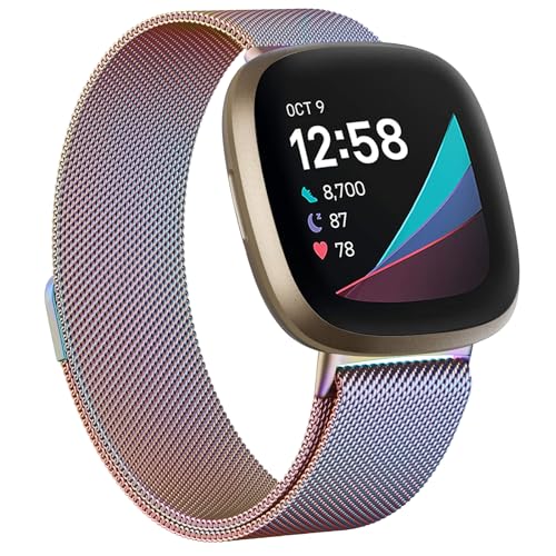 Oumida Armband für Fitbit Versa 3 Armband/Fitbit Versa 4 Armband/Fitbit Sense Armband/Sense 2 Armband für Damen Herren, Edelstahl Metall Ersatzarmband mit Starker Magnet, Klein Bunt Oumida Armband für Fitbit Versa 3 Armband/Fitbit Versa 4 Armband/Fitbit Sense Armband/Sense 2 Armband für Damen Herren, Edelstahl Metall Ersatzarmband mit Starker Magnet, Klein Bunt von Oumida