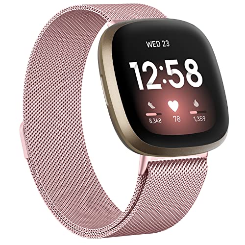 Oumida Armband für Fitbit Versa 3 Armband/Fitbit Versa 4 Armband/Fitbit Sense Armband/Sense 2 Armband für Damen Herren, Edelstahl Metall Ersatzarmband mit Starker Magnet, Klein Rosa Oumida Armband für Fitbit Versa 3 Armband/Fitbit Versa 4 Armband/Fitbit Sense Armband/Sense 2 Armband für Damen Herren, Edelstahl Metall Ersatzarmband mit Starker Magnet, Klein Rosa von Oumida