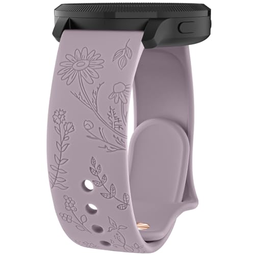 Oumida Armband für Garmin Venu/Venu Sq/Venu Sq 2/ Venu Sq 2 Music/Venu 2 Plus für Damen, 20mm Silikon Armbänder, Schön Floral Gravierte Uhrenarmband Classic Sport Ersatzarmband, Taro Lila Oumida Armband für Garmin Venu/Venu Sq/Venu Sq 2/ Venu Sq 2 Music/Venu 2 Plus für Damen, 20mm Silikon Armbänder, Schön Floral Gravierte Uhrenarmband Classic Sport Ersatzarmband, Taro Lila von Oumida