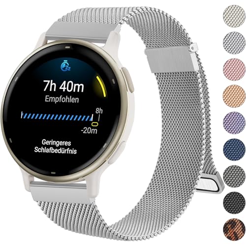 Oumida Garmin Armband 20mm für Garmin Vivoactive 5/ Vivoactive 3, Venu 2 Plus/Venu Sq 2/ Venu Sq/Sq Music, Vivomove Serie, Forerunner 55/245/ 645, Metall Uhrenarmbänder Doppel Magnet Ersatzarmband Oumida Garmin Armband 20mm für Garmin Vivoactive 5/ Vivoactive 3, Venu 2 Plus/Venu Sq 2/ Venu Sq/Sq Music, Vivomove Serie, Forerunner 55/245/ 645, Metall Uhrenarmbänder Doppel Magnet Ersatzarmband von Oumida