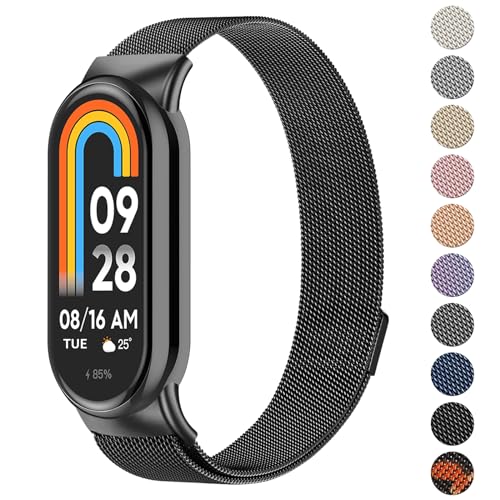 Oumida für Xiaomi Mi Smart Band 8 Armband Herren Damen, Metall Armbänder Edelstahl Mesh Uhrenarmband Magnetisch Verstellbar Sport Ersatzarmband für Xiaomi Mi Band 8 Ersatzbänder, Schwarz Oumida für Xiaomi Mi Smart Band 8 Armband Herren Damen, Metall Armbänder Edelstahl Mesh Uhrenarmband Magnetisch Verstellbar Sport Ersatzarmband für Xiaomi Mi Band 8 Ersatzbänder, Schwarz von Oumida