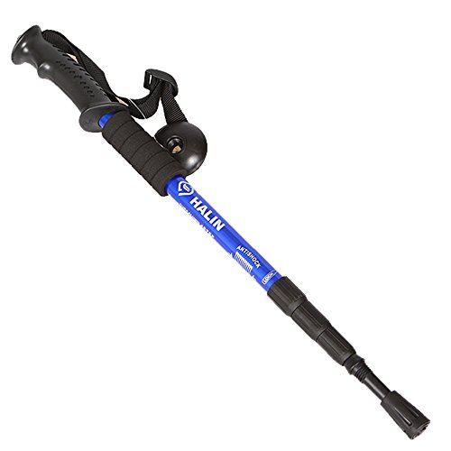 Trekking Pole Wanderstöcke Walking Stöcke Wanderer Wanderstange Walking Pole Aluminiumlegierung Ultralight Teleskop Trekkingstöcke, Anti-Schock (Blau) von Ouneed -