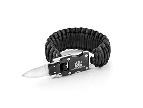 Armband King Cobra Paracord Survival Bracelet - Schwarz - Überlebensarmband Verstellbare - Prepper - Survival, Camping, Wandern, Notfall, Bushcraft Ausrüstung, Überlebensausrüstung, edc tool von Ours Furtif