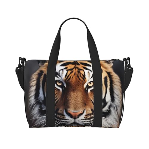 Reisetasche für persönliche Gegenstände, Handgepäck, Trainingshandtasche, leicht, wasserdicht, Sporttasche, Tiger, Wochenendtasche für Damen und Herren, Schwarz , Einheitsgröße, Reisetasche von Ousika