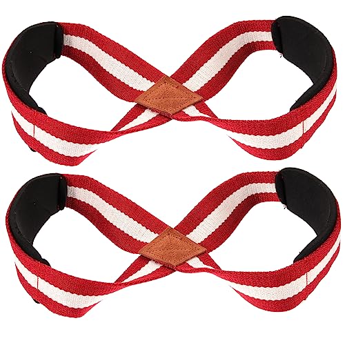 Outanaya 1 Paar Dicke Tauchstoff Guantes De Gym para Dead Lift Straps Dead Lifting Wrist Straps Rote Gewichtsklammern Für Stangen Baumwollgurtband von Outanaya