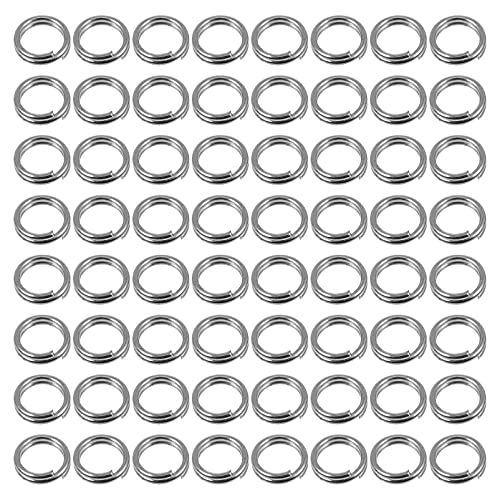 Outanaya 100St doppelter Kreis Zwischenring doppelte Biegeringe Verbindungsring angeschlossene Versorgung Angelwirbel o Rings edelstahlring Köder Spaltring Angelausrüstung Rostfreier Stahl von Outanaya
