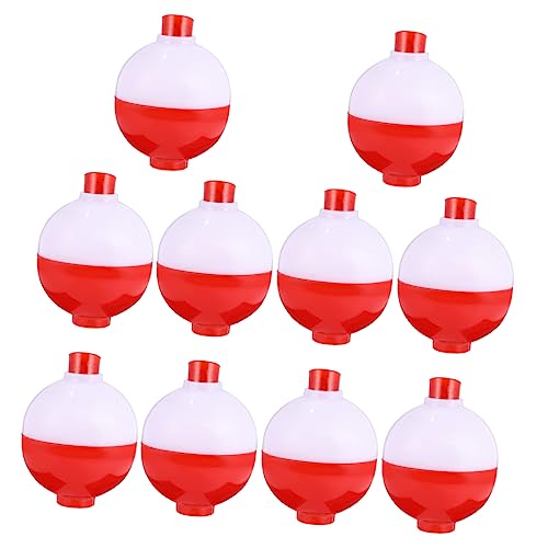 Outanaya 10pcs Ball Float Kunststoff Float Seefischerei Float Ring Floating Ball Luya Zubehör Luya Köder Für Angelliebhaber (45mm Rot Weiß) von Outanaya