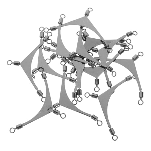 Outanaya 15st Dreizackiger Wirbel Zum Meeresangeln Rollendes Wirbelfischen Wirbelverbinder Zum Angeln Köder Zum Angeln Im Salzwasser Snap Wirbel Angelgerät Angelzubehör Rostfreier Stahl von Outanaya