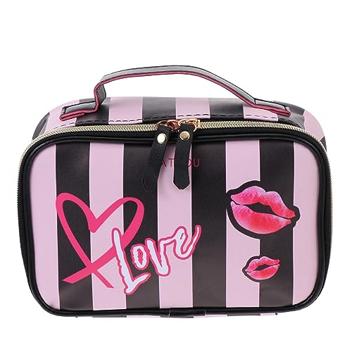 Outanaya 1stk Make-up-kulturbeutel Halter Für Toilettenartikel Reise Durchsichtiger Kulturbeutel Kosmetiktasche Kulturbeutel Für Damen Tragbarer Make-up-Organizer Kosmetikhalter Black Pu von Outanaya