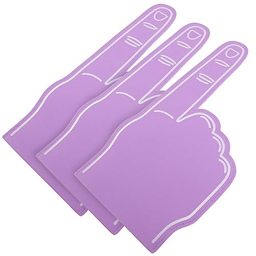 Outanaya 3St Schaumfinger Blaue Pompons Teamfinger rosa Mini-Fan Gunst der Sportparty Mini-Fußball motivlocher hochzeitslaken Lüfter Zubehör für jubelnde Schäume Prop Partyzubehör Violett von Outanaya