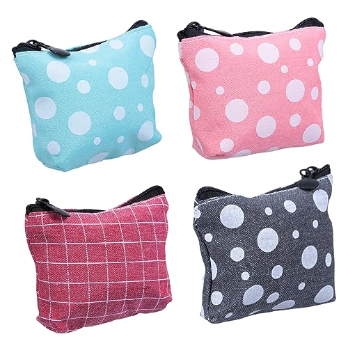 Outanaya 4 Stück Mini-Geldbörse aufbewahrungssack Storage Pockets medikamente Tasche Cosmetic Bags kosmetische Schmuckbeutel Reisesets für Beutel für Damenbinden Münzbeutel Oxford-Stoff von Outanaya