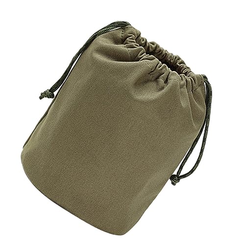 Outanaya Aufbewahrungstasche Geschirrbehälter Campingbesteck Hängende Geschirrtasche Leinentasche Geschirrbeutel-Organizer Outdoor-hängetasche Reisetasche Mit Kordelzug Army Green Segeltuch von Outanaya