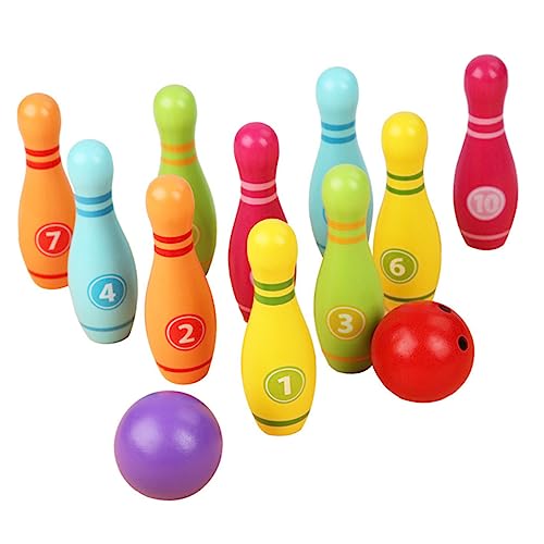 Outanaya Bowling für Kinder Kinderspielzeug Kinder spielset Kinder bowlen Spielzeuge Kinder Bowling Set spielset Kinder Outdoor teppiche Bowlingspielzeug für Kinder Bowling aus Holz hölzern von Outanaya