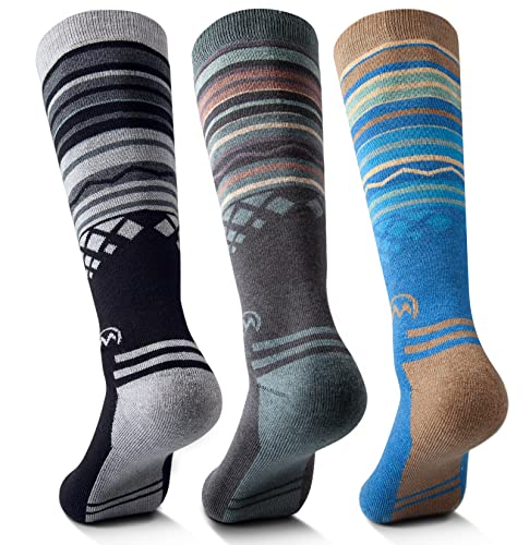 OutdoorMaster 3 Paar Unisex Merinowolle Skisocken für Damen & Herren, Winter Snowboarding Atmungsaktive Socken für Outdoor-Sportarten mit OTC Design/Anti-Rutsch-Bündchen OutdoorMaster 3 Paar Unisex Merinowolle Skisocken für Damen & Herren, Winter Snowboarding Atmungsaktive Socken für Outdoor-Sportarten mit OTC Design/Anti-Rutsch-Bündchen von OutdoorMaster