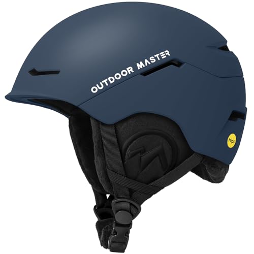 OutdoorMaster ELK MIPS Skihelm - Schneesporthelm Snowboardhelm für Männer Frauen & Jugend(Dunkelblau,L) von OutdoorMaster