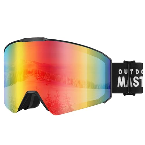 OutdoorMaster Falcon Kinder 100% UV-Schutzbrille, Ski Snowboard-Brille mit austauschbarer Linse OTG von OutdoorMaster