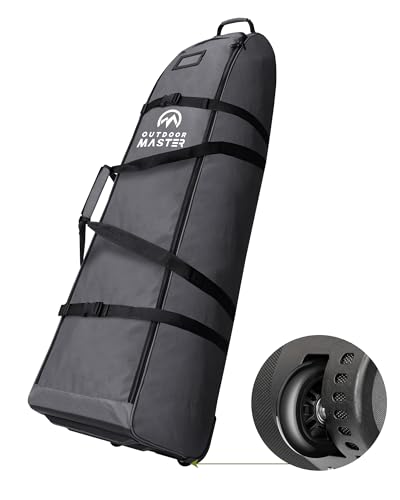 OutdoorMaster Gepolsterte Golf-Reisetasche mit verstärkten Rädern, 900D strapazierfähiges Oxford-Gewebe, verschleißfest und wasserdicht, weiche Seiten, Grau OutdoorMaster Gepolsterte Golf-Reisetasche mit verstärkten Rädern, 900D strapazierfähiges Oxford-Gewebe, verschleißfest und wasserdicht, weiche Seiten, Grau von OutdoorMaster