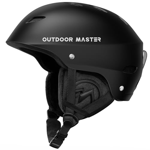 OutdoorMaster Kelvin Skihelm – Snowboardhelm für Herren, Damen & Jugendliche (M, Schwarz) von OutdoorMaster