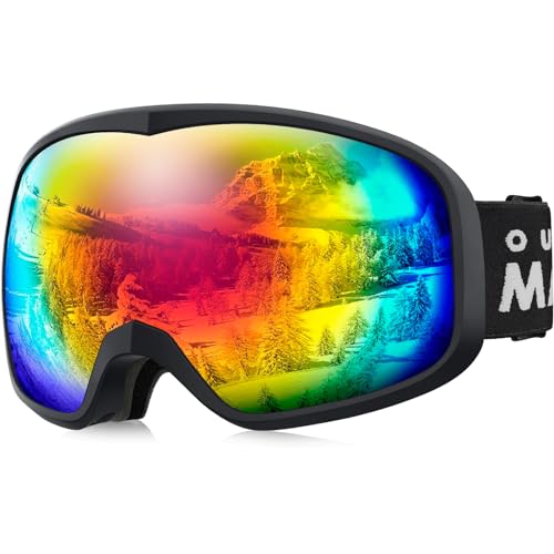 OutdoorMaster Owl Skibrille OTG, Schnee Snowboardbrille für Männer Frauen Jugendliche, Anti-Beschlag, 100% UV-Schutz von OutdoorMaster