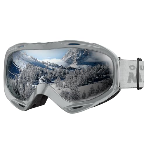 Premium Skibrille, Outdoormaster Snowboardbrille Schneebrille OTG 100% UV-Schutz mit Rahmen Anti-Nebel, helmkompatible Ski Goggles für Damen und Herren/Jungen und Mädchen (VLT 11.3%) von OutdoorMaster