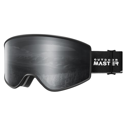 OutdoorMaster Pulse Skibrille, rahmenlose OTG Zylindrische Schneebrille mit Lock & Fit Lens Change System für Damen, Herren und Jugendliche, Dark Smoke Vlt 10% OutdoorMaster Pulse Skibrille, rahmenlose OTG Zylindrische Schneebrille mit Lock & Fit Lens Change System für Damen, Herren und Jugendliche, Dark Smoke Vlt 10% von OutdoorMaster