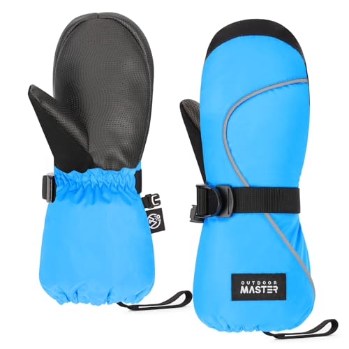 OutdoorMaster Ski-Fäustlinge für Kinder, wasserdichte Thermo-Schneehandschuhe für Jungen und Mädchen, Skifahren, Snowboarden, Wintersport von OutdoorMaster