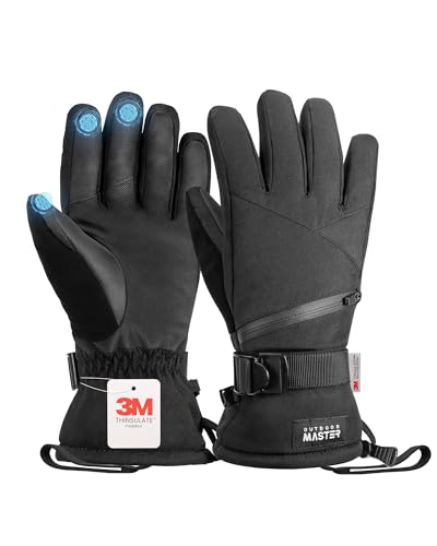 OutdoorMaster Skihandschuhe Damen & Herren, 3M Thinsulate Wasserdicht Schneehandschuhe, Winter Warme Winddichte Snowboard Handschuhe mit Doppel-Tasche OutdoorMaster Skihandschuhe Damen & Herren, 3M Thinsulate Wasserdicht Schneehandschuhe, Winter Warme Winddichte Snowboard Handschuhe mit Doppel-Tasche von OutdoorMaster