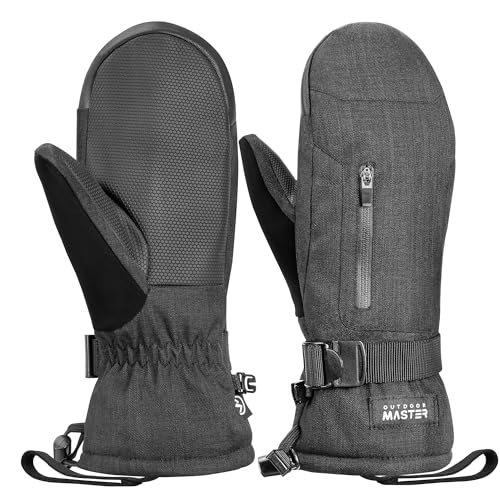 OutdoorMaster Skihandschuhe Damen & Herren, Thinsulate Wasserdicht Schneehandschuhe, Winter Warme Winddichte Snowboard Skifäustlinge mit Doppel-Tasche OutdoorMaster Skihandschuhe Damen & Herren, Thinsulate Wasserdicht Schneehandschuhe, Winter Warme Winddichte Snowboard Skifäustlinge mit Doppel-Tasche von OutdoorMaster