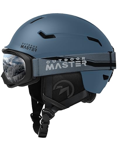 OutdoorMaster Skihelm-Set, Snowboard-Helm mit Brille für Erwachsene - 12 Belüftungsöffnungen - Skihelme für Männer, Frauen und Jugendliche von OutdoorMaster