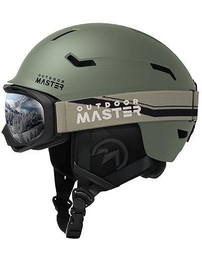 OutdoorMaster Skihelm-Set, Snowboard-Helm mit Brille für Erwachsene - 12 Belüftungsöffnungen - Skihelme für Männer, Frauen und Jugendliche OutdoorMaster Skihelm-Set, Snowboard-Helm mit Brille für Erwachsene - 12 Belüftungsöffnungen - Skihelme für Männer, Frauen und Jugendliche von OutdoorMaster