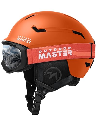 OutdoorMaster Skihelm-Set, Snowboard-Helm mit Brille für Erwachsene - 12 Belüftungsöffnungen - Skihelme für Männer, Frauen und Jugendliche von OutdoorMaster