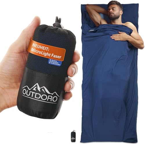 Outdoro Hüttenschlafsack - nur 210 g aus neuartiger Microlight-Mikrofaser - Ultra-Leichter Reise-Schlafsack - klein, dünn und kompakt - Inlett, Travel-Sheet Outdoro Hüttenschlafsack - nur 210 g aus neuartiger Microlight-Mikrofaser - Ultra-Leichter Reise-Schlafsack - klein, dünn und kompakt - Inlett, Travel-Sheet von Outdoro