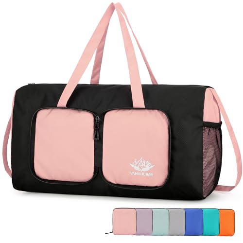 Outplea Faltbarer Sporttasche Klein, 20L Nylon Fitnesstasche Damen Herren Ultraleicht, Trainingstasche Sport Gym Bag für Yoga Weekender Reise Handgepäck, Rosa von Outplea