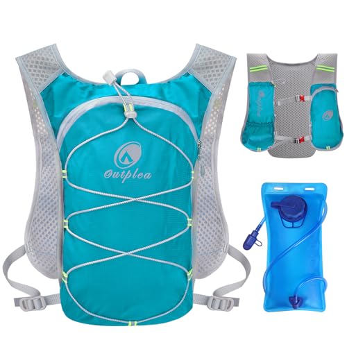 Outplea Ultraleicht Laufweste mit Trinkflasche 2L, Trinkrucksack Laufen für Damen Herren, Reflektierende Fahrradrucksack für Wandern Trailrunning Radfahren Joggen, Cyan Outplea Ultraleicht Laufweste mit Trinkflasche 2L, Trinkrucksack Laufen für Damen Herren, Reflektierende Fahrradrucksack für Wandern Trailrunning Radfahren Joggen, Cyan von Outplea