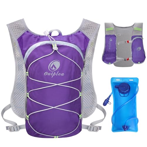Outplea Ultraleicht Laufweste mit Trinkflasche 2L, Trinkrucksack Laufen für Damen Herren, Reflektierende Fahrradrucksack für Wandern Trailrunning Radfahren Joggen, Lila Outplea Ultraleicht Laufweste mit Trinkflasche 2L, Trinkrucksack Laufen für Damen Herren, Reflektierende Fahrradrucksack für Wandern Trailrunning Radfahren Joggen, Lila von Outplea