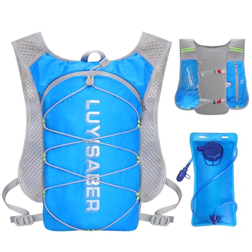Outplea Ultraleicht Trinkrucksack Laufen mit 2L Wasserblase, Laufweste Damen & Herren, Trinkweste mit Trinksystem für Marathon Radfahren Wandern, Blau Outplea Ultraleicht Trinkrucksack Laufen mit 2L Wasserblase, Laufweste Damen & Herren, Trinkweste mit Trinksystem für Marathon Radfahren Wandern, Blau von Outplea