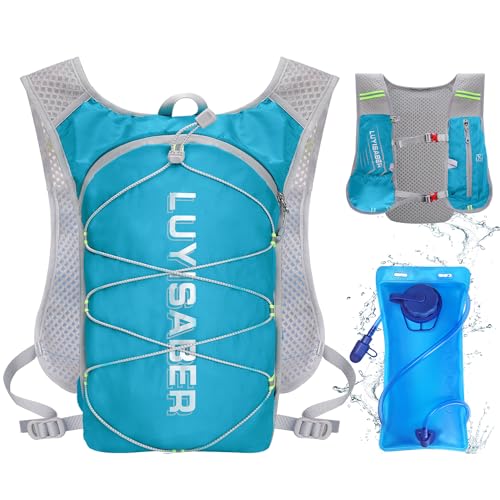 Outplea Ultraleicht Trinkrucksack Laufen mit 2L Wasserblase, Laufweste Damen & Herren, Trinkweste mit Trinksystem für Marathon Radfahren Wandern, Cyan Outplea Ultraleicht Trinkrucksack Laufen mit 2L Wasserblase, Laufweste Damen & Herren, Trinkweste mit Trinksystem für Marathon Radfahren Wandern, Cyan von Outplea