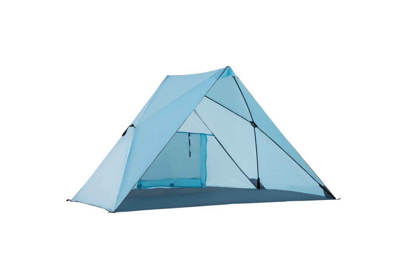 Outsunny Faltzelt Strandmuschel, Campingzelt für 2-3 Personen mit Tragetasche Blau Meshfenster von Outsunny