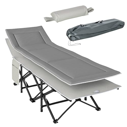 Outsunny Feldbett faltbar Campingbett mit Matratze Tragetasche 188 x 64,5 x 53 cm Gästebett bis 150 kg belastbar Campingliege für Erwachsene Klappbett für Outdoor, Garten Camping Reisen Hellgrau Outsunny Feldbett faltbar Campingbett mit Matratze Tragetasche 188 x 64,5 x 53 cm Gästebett bis 150 kg belastbar Campingliege für Erwachsene Klappbett für Outdoor, Garten Camping Reisen Hellgrau von Outsunny