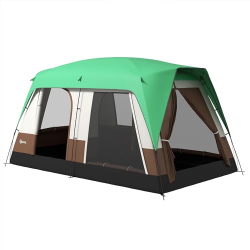 Outsunny Tunnelzelt, Campingzelt für 8 Personen, mit Lichthaken, Meshfenster, Familienzelt mit Tragetasche, 3000mm Wasserabweisend Gruppenzelt, für Garten, Camping, Grün Outsunny Tunnelzelt, Campingzelt für 8 Personen, mit Lichthaken, Meshfenster, Familienzelt mit Tragetasche, 3000mm Wasserabweisend Gruppenzelt, für Garten, Camping, Grün von Outsunny