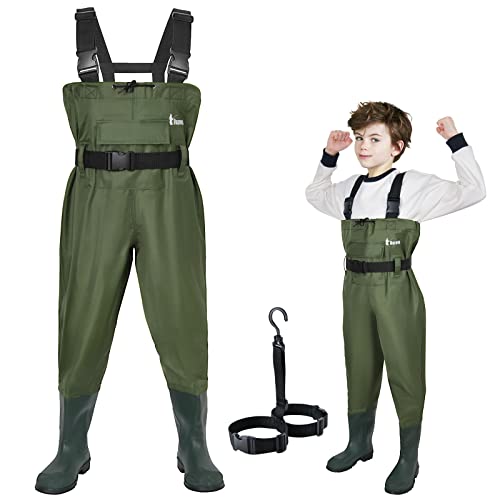 Wathose für Kinder, wasserdicht, für Jugendliche, Angeln, Wathose für Jungen und Mädchen, Jagd, Wathose mit isolierten Stiefeln Wathose für Kinder, wasserdicht, für Jugendliche, Angeln, Wathose für Jungen und Mädchen, Jagd, Wathose mit isolierten Stiefeln von Ouzong