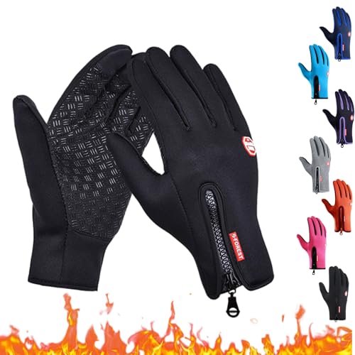 Oveallgo Thermo Handschuhe Herren Frostfit, Frostfit - Thermo Handschuhe, Perfekt Für Jedes Abenteure, Wasserdicht Winddicht Warme Winterhandschuhe Mit Touchscreen Funktion (Black, L) von Oveallgo