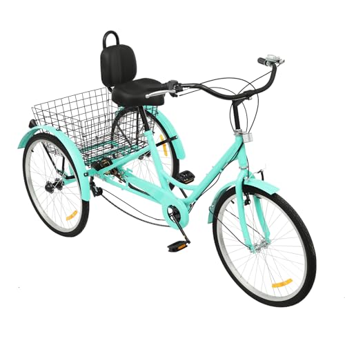 Owneed 24 Zoll Fahrrad | Citybike | Fahrräder | Bike 7 Gang Erwachsene Unisex | Dreirad für Erwachsene - Aluminiumfelgen -Kohlenstoffstahlrahmen - Komfortsattel - Umweltfreundlich. (Grün) von Owneed