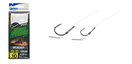 Owner Method Feeder Haken mit Speer - 6 gebundene Angelhaken zum Feederangeln, Feederhaken zum Friedfischangeln, Einzelhaken, Gr./Durchmesser/Tragkraft:Gr. 10/5.0kg /0.22mm Owner Method Feeder Haken mit Speer - 6 gebundene Angelhaken zum Feederangeln, Feederhaken zum Friedfischangeln, Einzelhaken, Gr./Durchmesser/Tragkraft:Gr. 10/5.0kg /0.22mm von Owner