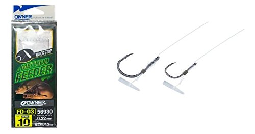 Owner Method Feeder Angelhaken mit Quick Stop - 6 Haken zum Feederangeln auf Friedfische, Feederhaken, Einzelhaken zum Feedern, Gr./Durchmesser/Tragkraft:Gr. 8/6.2kg /0.25mm Owner Method Feeder Angelhaken mit Quick Stop - 6 Haken zum Feederangeln auf Friedfische, Feederhaken, Einzelhaken zum Feedern, Gr./Durchmesser/Tragkraft:Gr. 8/6.2kg /0.25mm von Owner