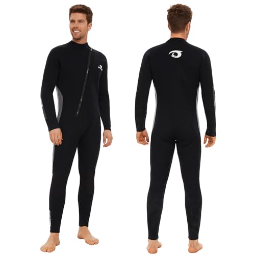 Owntop 5mm Neoprenanzüge für Männer – Winter Neoprenanzug Erwachsene Neopren Tauchanzug, Wet Suit Frontreißverschluss Voller Länge Ultrawarm für Kalt Wasser Tauchen Surfen, Herren Grau XL Owntop 5mm Neoprenanzüge für Männer – Winter Neoprenanzug Erwachsene Neopren Tauchanzug, Wet Suit Frontreißverschluss Voller Länge Ultrawarm für Kalt Wasser Tauchen Surfen, Herren Grau XL von Owntop